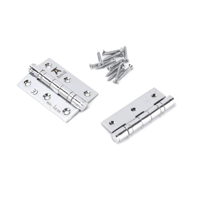 From The Anvil 49575 - Polished Chrome 3" Ball Bearing Butt Hinge (pair) ss