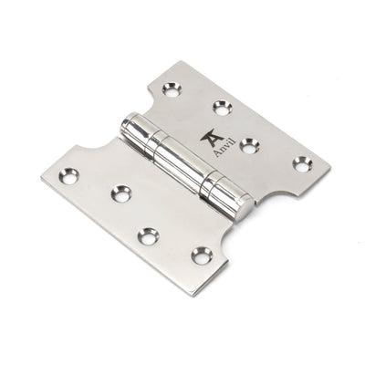 From The Anvil 49577 - Polished SS 4" x 2" x 4" Parliament Hinge (pair) #finish_polished-stainless-steel