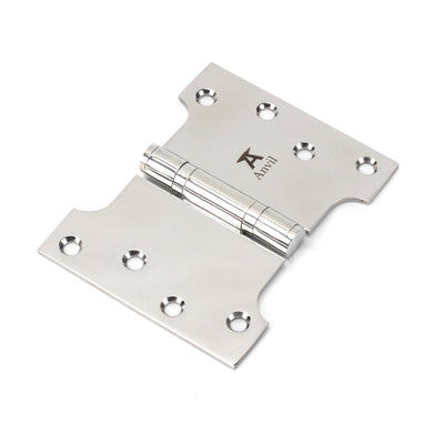 From The Anvil 49578 - Polished SS 4" x 3" x 5" Parliament Hinge (pair) #finish_polished-stainless-steel