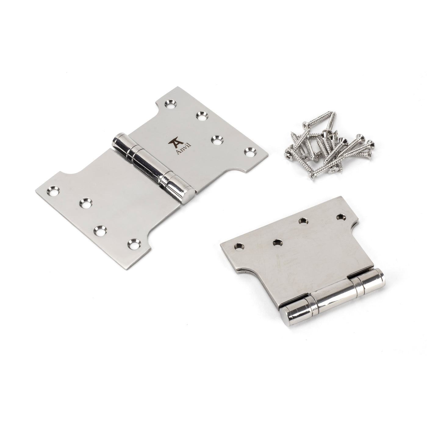 From The Anvil 49579 - Polished SS 4" x 4" x 6" Parliament Hinge (pair)