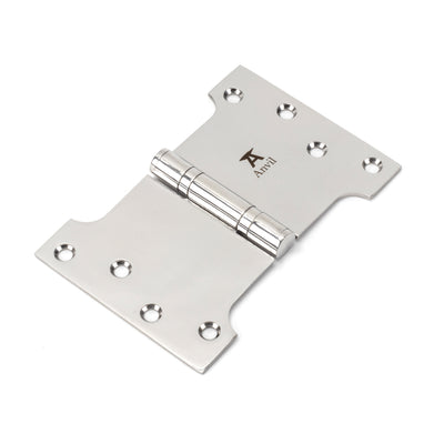 From The Anvil 49579 - Polished SS 4" x 4" x 6" Parliament Hinge (pair) #finish_polished-stainless-steel