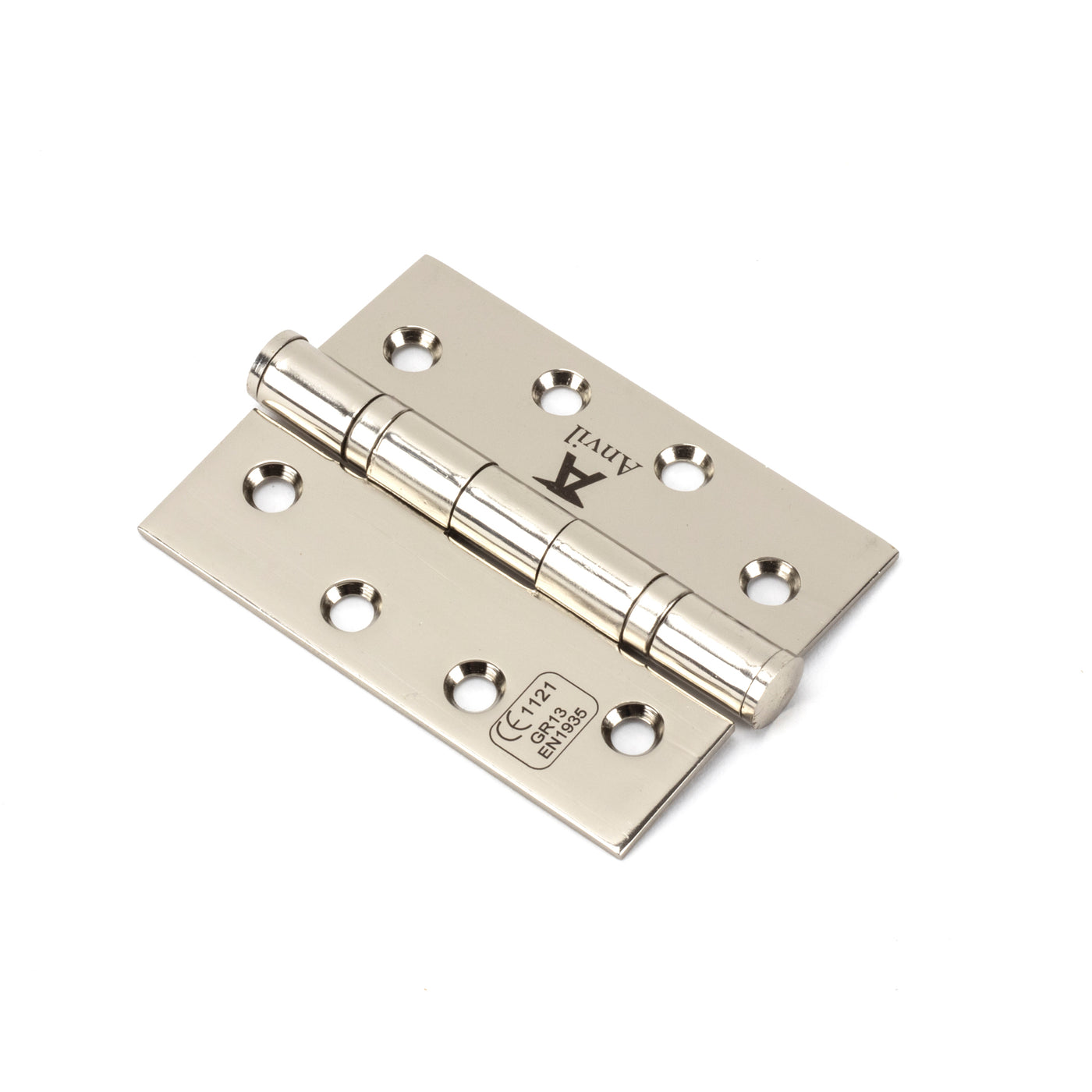 From The Anvil 49582 - Polished Nickel 4" Ball Bearing Butt Hinge (pair) ss #finish_polished-nickel