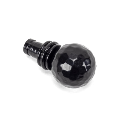 From The Anvil 49901 - Black Hammered Ball Curtain Finial (pair)  #finish_black