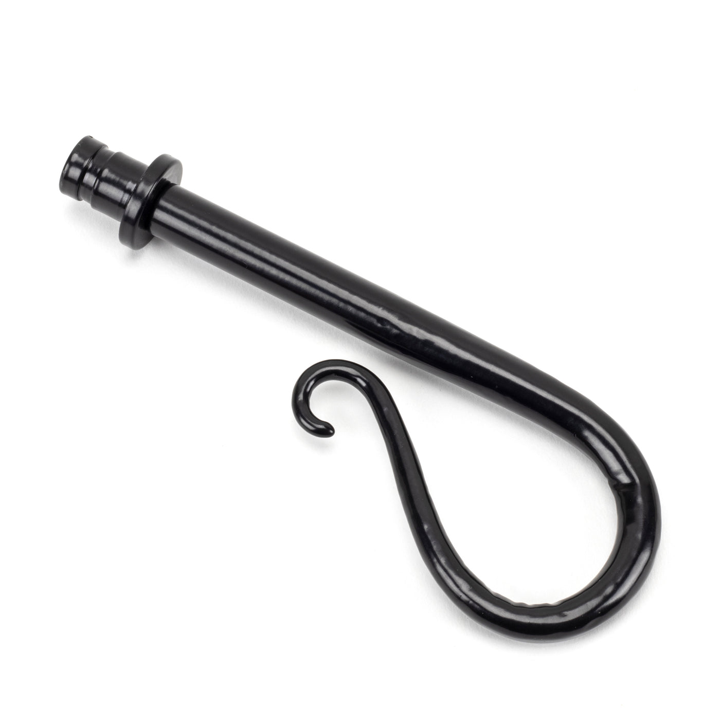 From The Anvil 49902 - Black Shepherd's Crook Curtain Finial (pair)  #finish_black