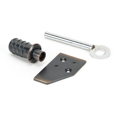 From The Anvil 49916 - Aged Bronze Key-Flush Sash Stop #finish_aged-bronze