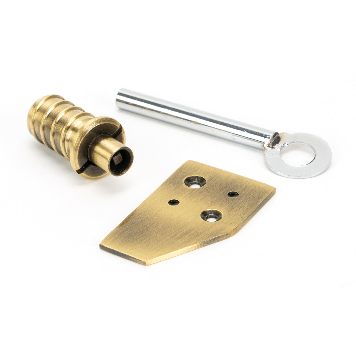 From The Anvil 49917 - Aged Brass Key-Flush Sash Stop #finish_aged-brass