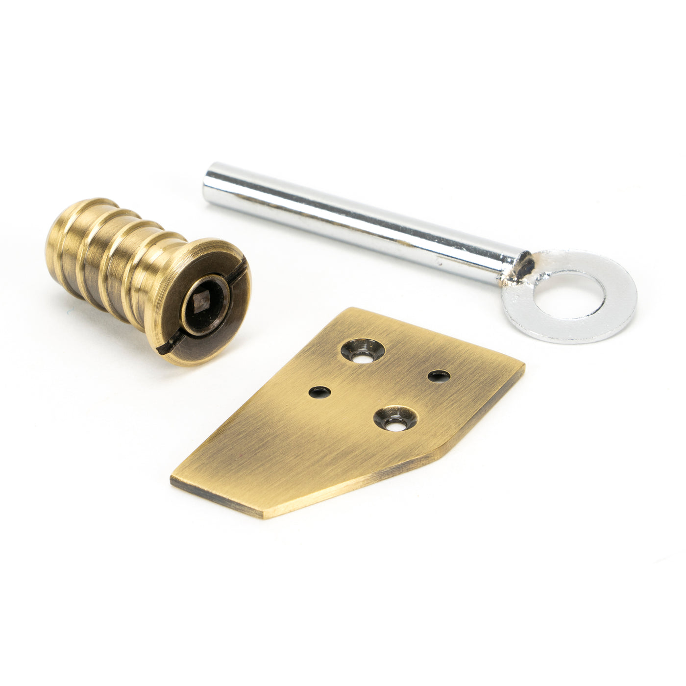 From The Anvil 49917 - Aged Brass Key-Flush Sash Stop  #finish_aged-brass