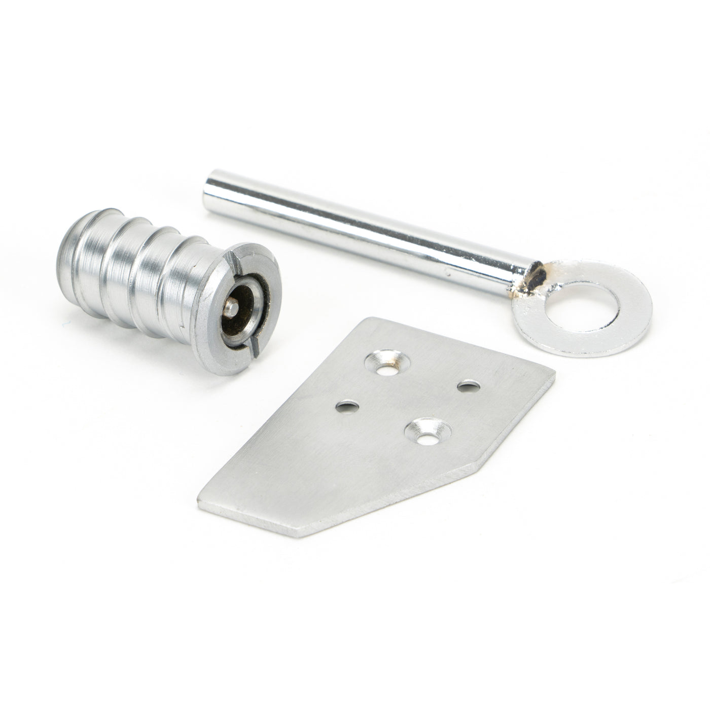 From The Anvil 49919 - Satin Chrome Key-Flush Sash Stop  #finish_satin-chrome