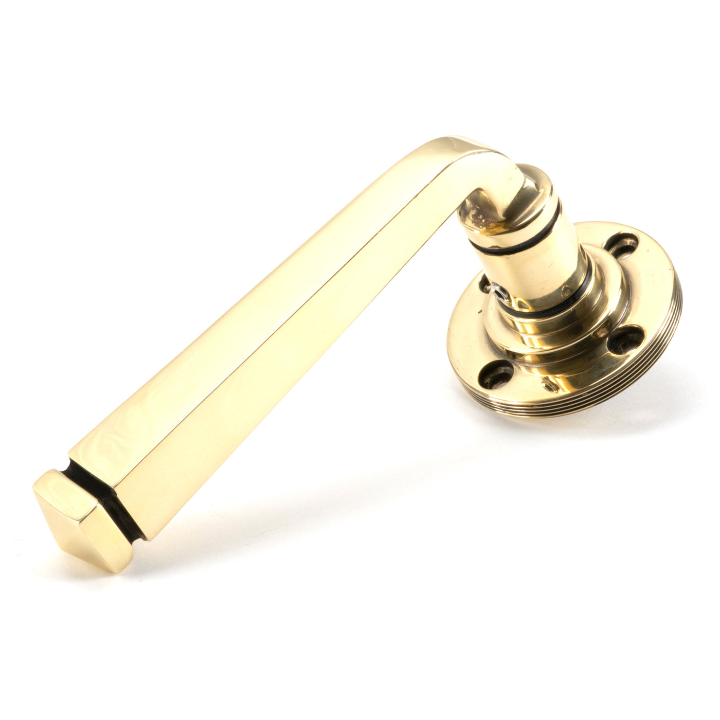 From The Anvil 49948 - Aged Brass Avon Round Lever on Rose Set (Square) - Unsprung