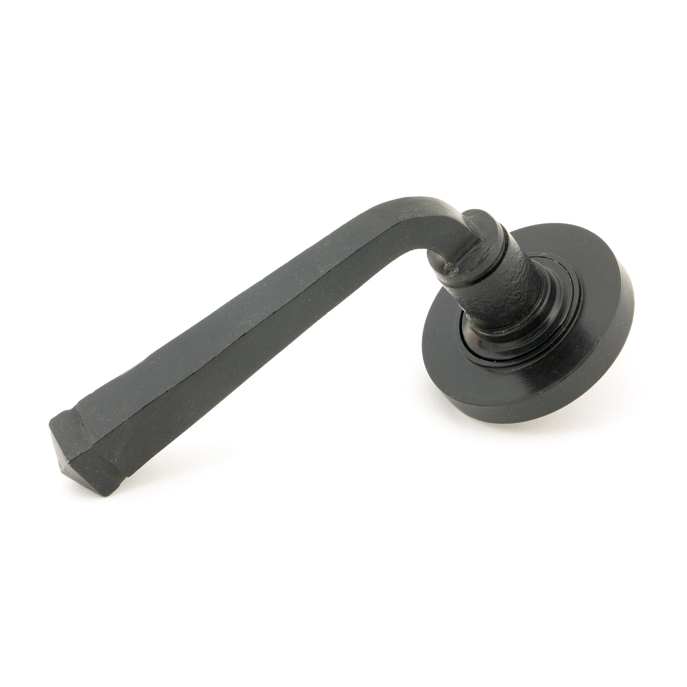 From The Anvil 49961 - External Beeswax Avon Round Lever on Rose Set (Plain) - Unsprung #finish_beeswax-external