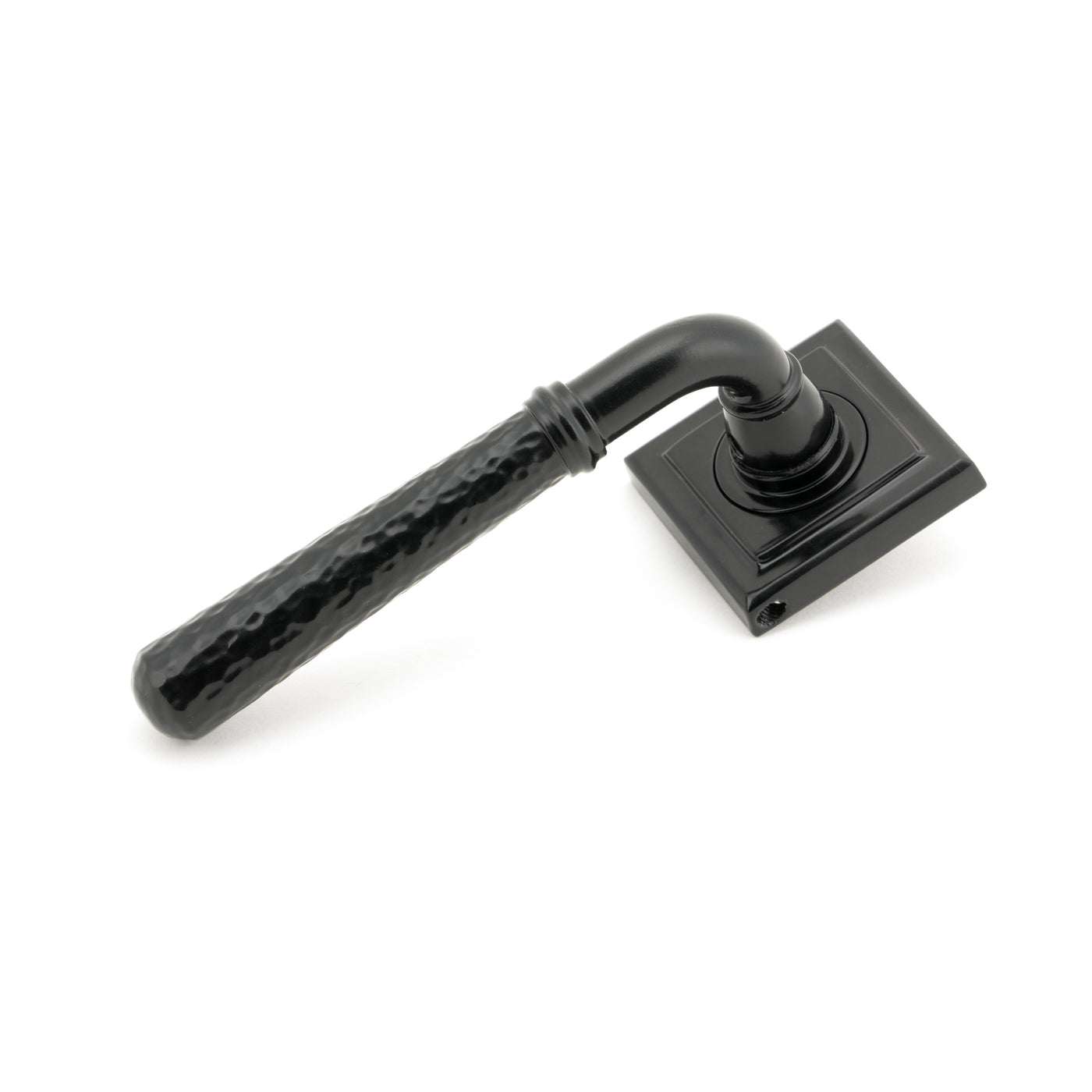 From The Anvil 49984 - Black Hammered Newbury Lever on Rose Set (Square) - Unsprung #finish_black