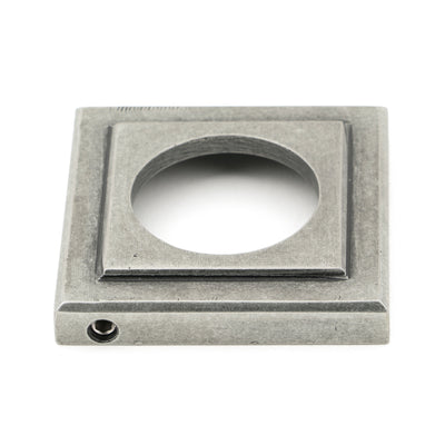 From The Anvil 49992 - Pewter Hammered Newbury Lever on Rose Set (Square) - Unsprung