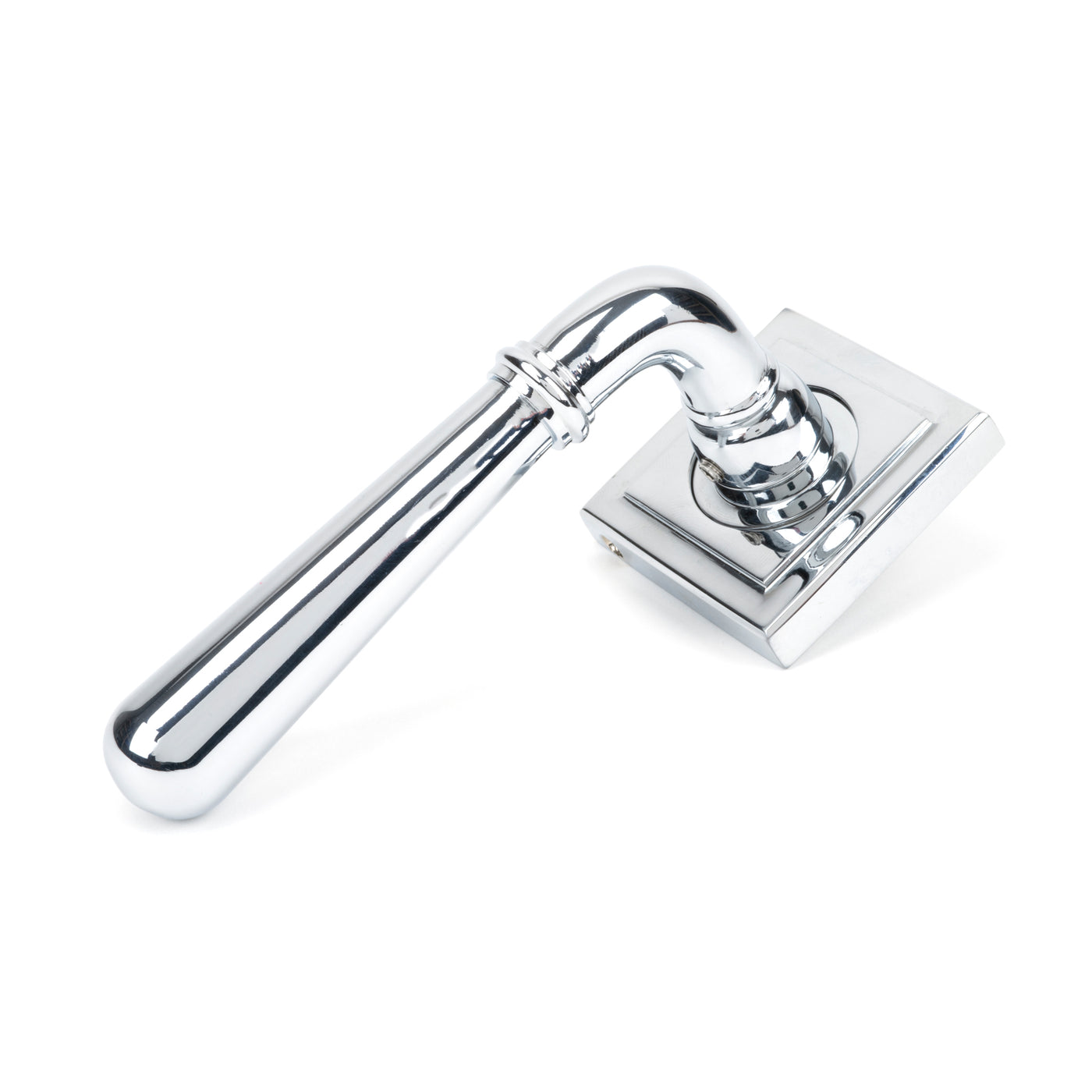 From The Anvil 50024 - Polished Chrome Newbury Lever on Rose Set (Square) - Unsprung #finish_polished-chrome