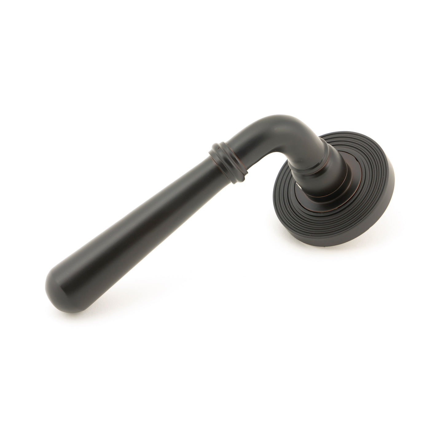 From The Anvil 50031 - Aged Bronze Newbury Lever on Rose Set (Beehive) - Unsprung #finish_aged-bronze