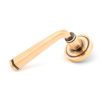 From The Anvil 50062 - Polished Bronze Avon Round Lever on Rose Set (Art Deco) - Unsprung #finish_polished-bronze