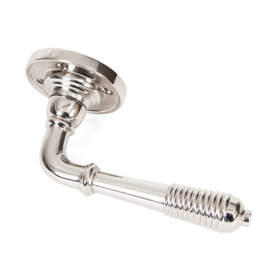 From The Anvil 50087 - Polished Nickel Reeded Lever on Rose Set - Unsprung