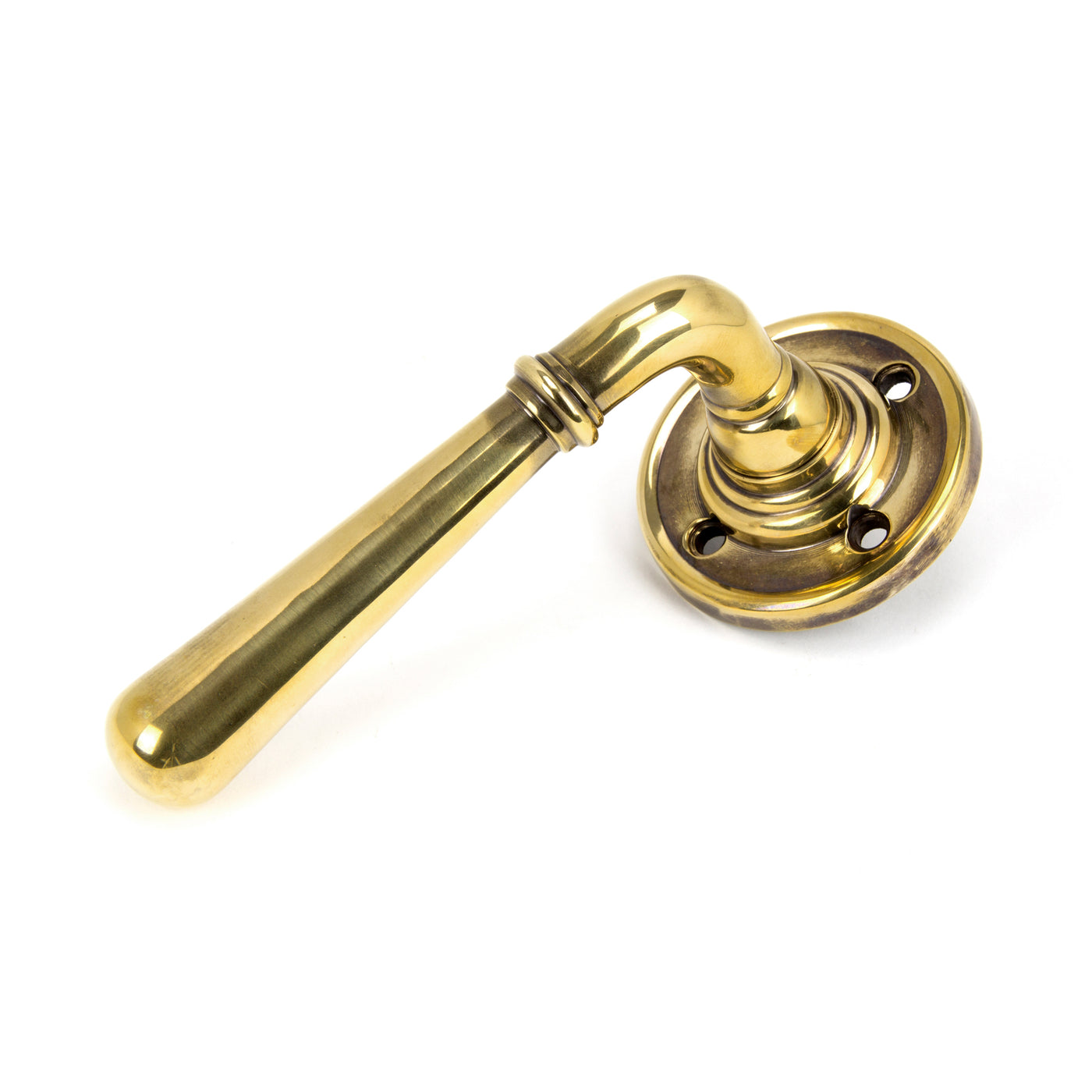 From The Anvil 50091 - Aged Brass Newbury Lever on Rose Set - Unsprung #finish_aged-brass