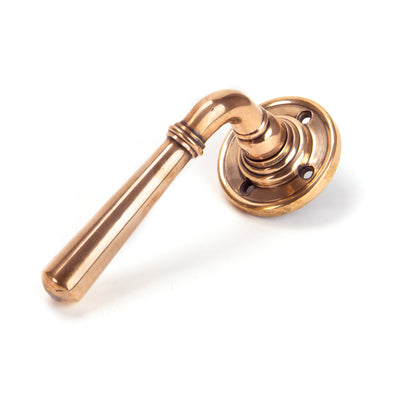 From The Anvil 50095 - Polished Bronze Newbury Lever on Rose Set - Unsprung #finish_polished-bronze