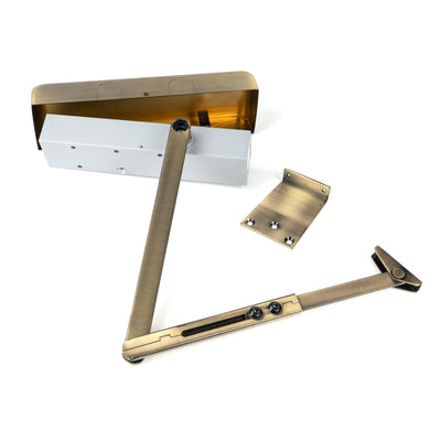 From The Anvil 50107 - Aged Brass Size 2-5 Door Closer & Cover #finish_aged-brass