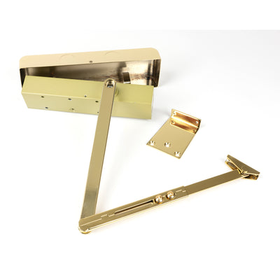 From The Anvil 50108 - Polished Brass Size 2-5 Door Closer & Cover #finish_polished-brass