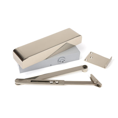 From The Anvil 50111 - Polished Nickel Size 2-5 Door Closer & Cover  #finish_polished-nickel