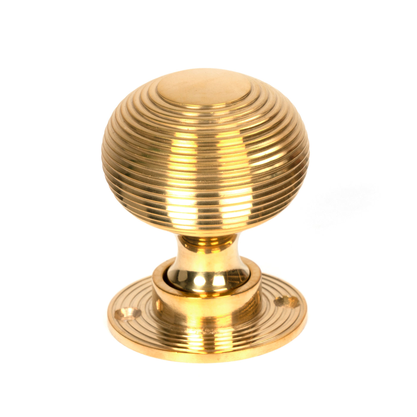 Beehive Mortice/Rim Knob Set - Polished Brass