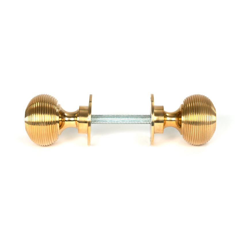 Beehive Mortice/Rim Knob Set - Polished Brass