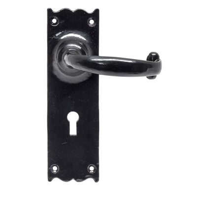 From The Anvil 73106 - Black Cottage Lever Lock Set  #function_lock