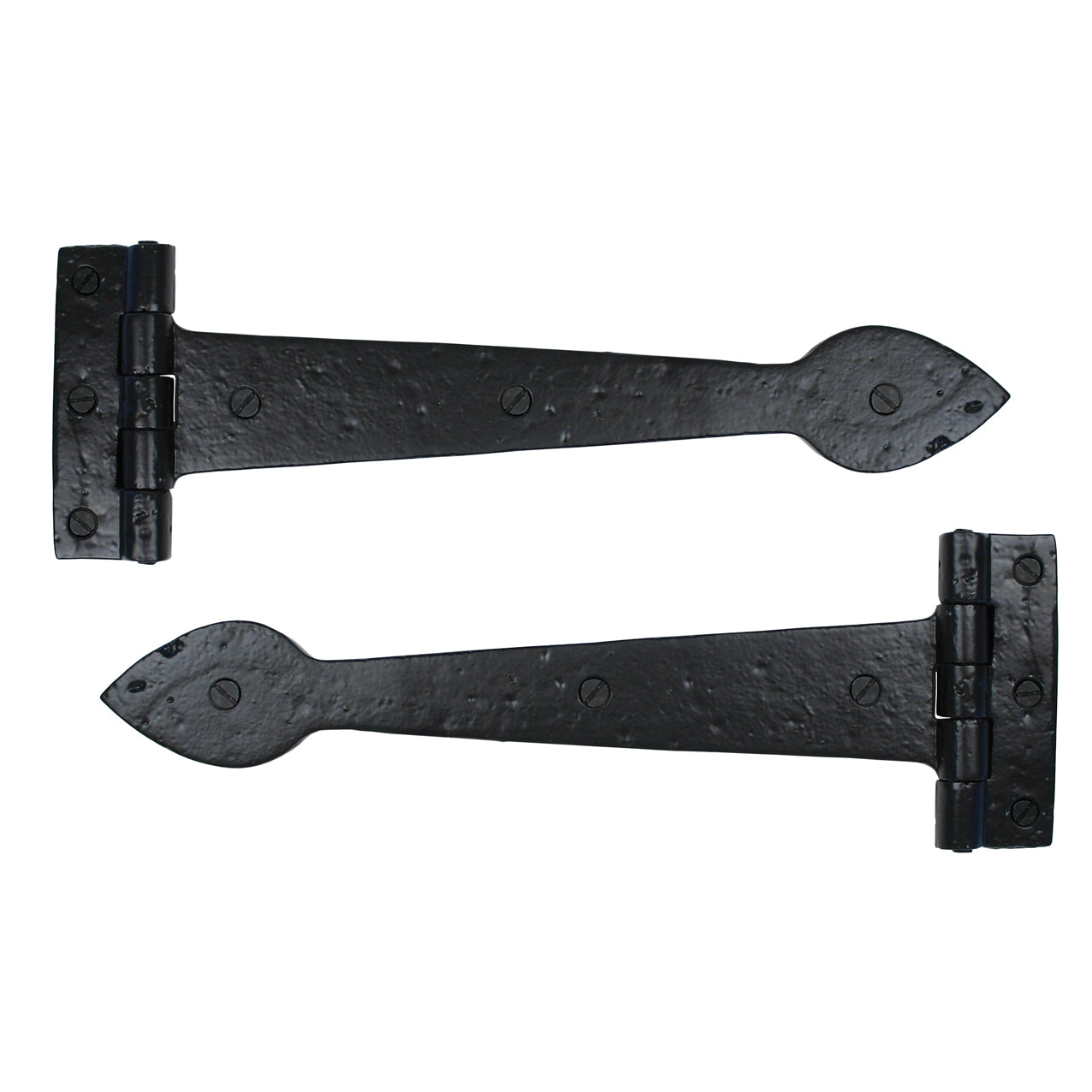 From The Anvil 73226 - Black Smooth 12" Cast T Hinge (pair)