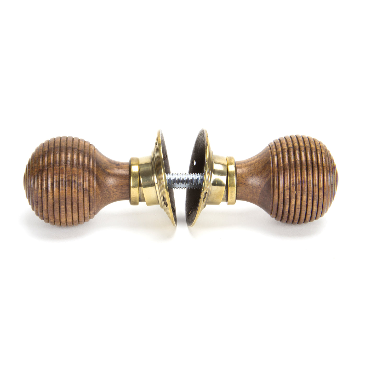 From The Anvil 83573 - Rosewood & Aged Brass Beehive Mortice/Rim Knob Set #finish_rosewood