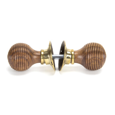 From The Anvil 83573 - Rosewood & Aged Brass Beehive Mortice/Rim Knob Set #finish_rosewood