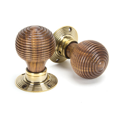 From The Anvil 83573 - Rosewood & Aged Brass Beehive Mortice/Rim Knob Set  #finish_rosewood-&-aged-brass