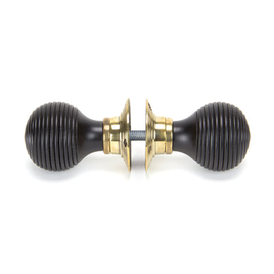 From The Anvil 83574 - Ebony & Aged Brass Beehive Mortice/Rim Knob Set #finish_ebony