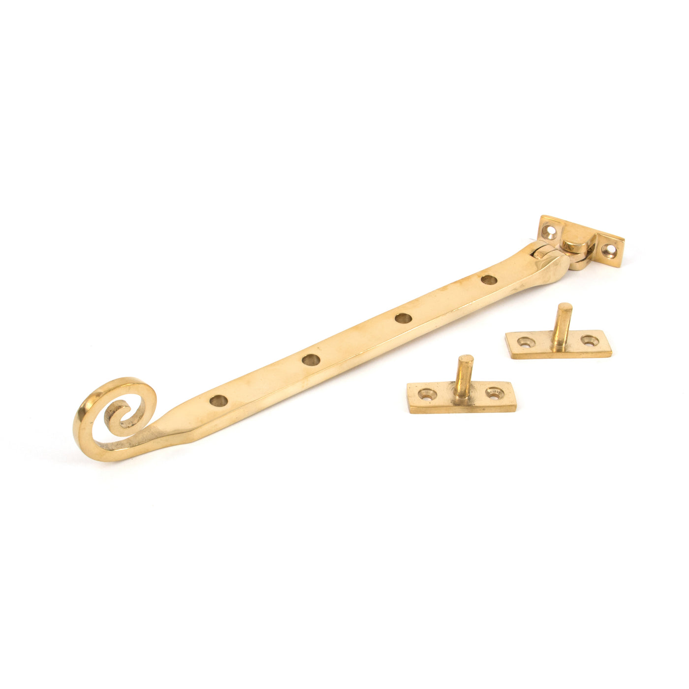 From The Anvil 83595 - Polished Brass 10" Monkeytail Stay #finish_polished-brass