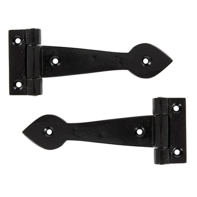 From The Anvil 83624 - Black Smooth 6" Cast T Hinge (pair)