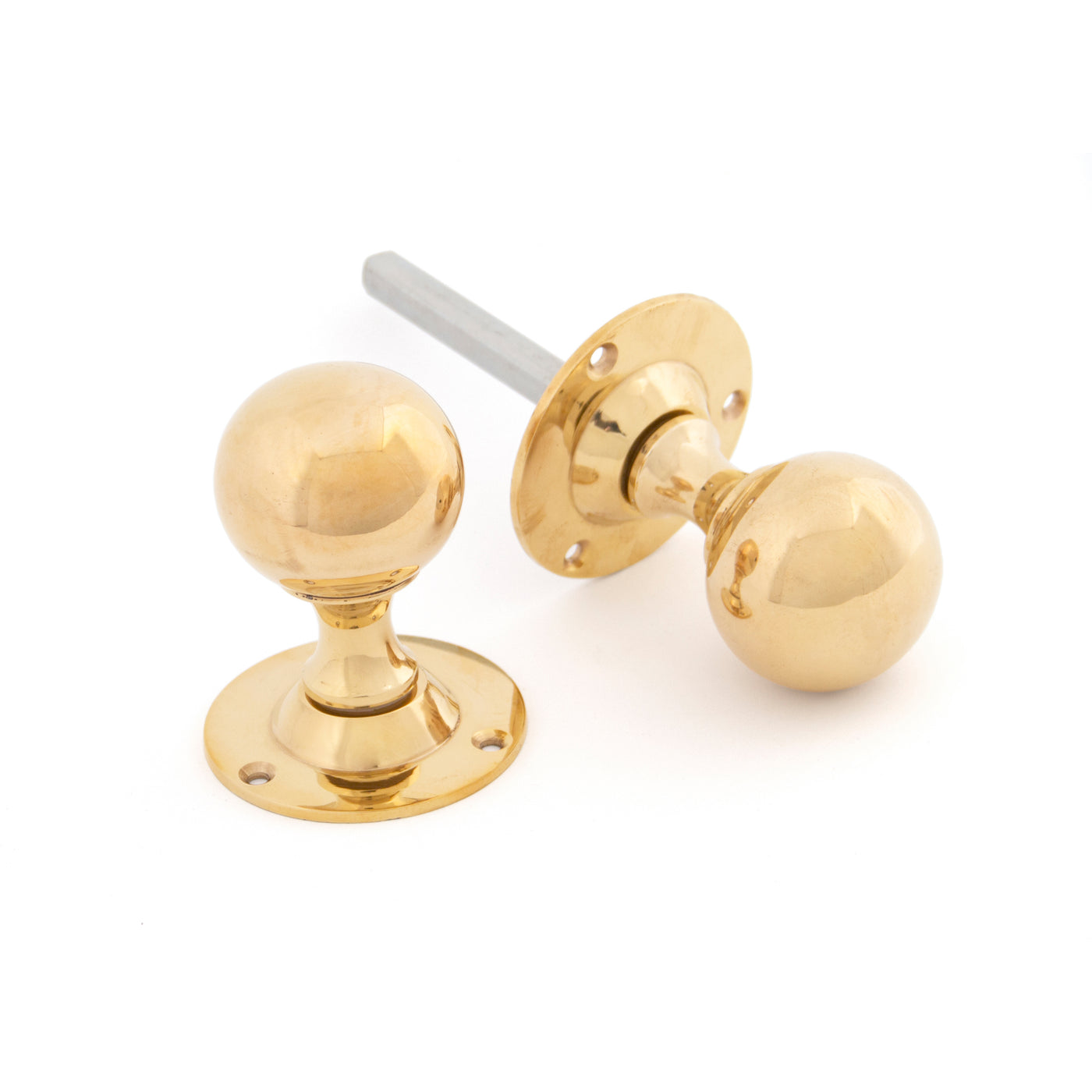 From The Anvil 83630 - Polished Brass Ball Mortice Knob Set  #finish_polished-brass