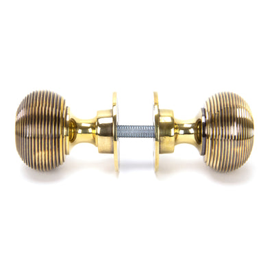 From The Anvil 83633 - Aged Brass Beehive Mortice/Rim Knob Set #finish_aged-brass