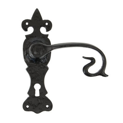 From The Anvil 83693 - Black Curly Lever Lock Set #finish_black