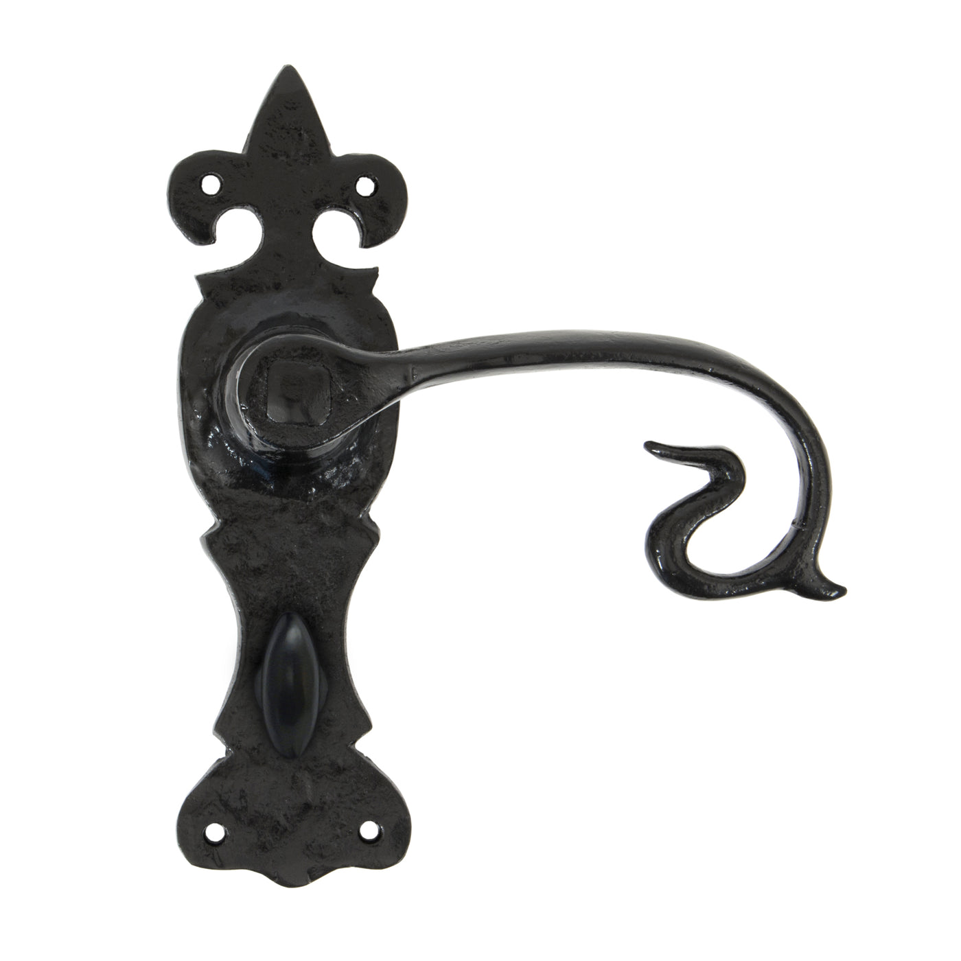 From The Anvil 83695 - Black Curly Lever Bathroom Set #finish_black