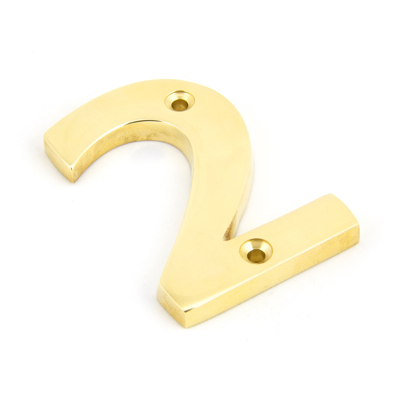 From The Anvil 83712 - Polished Brass Numeral 2 #finish_polished-brass