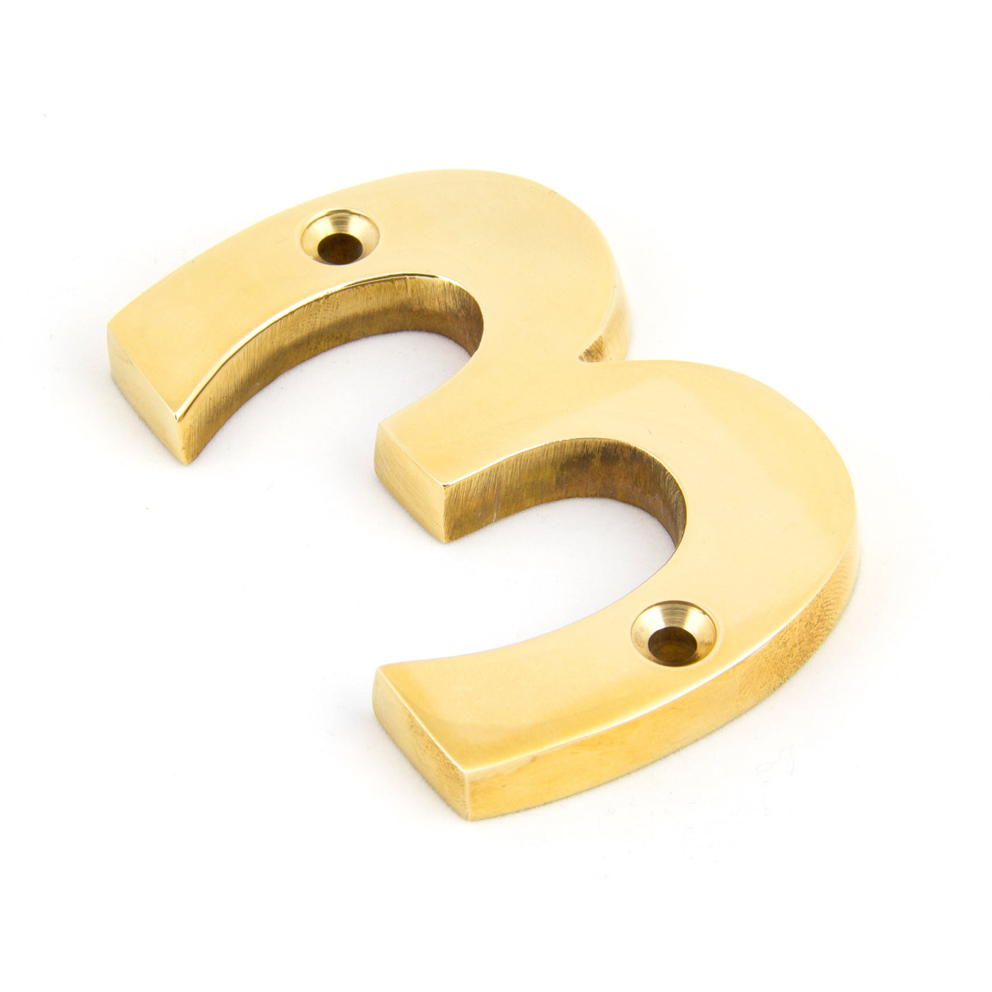 From The Anvil 83713 - Polished Brass Numeral 3 #finish_polished-brass