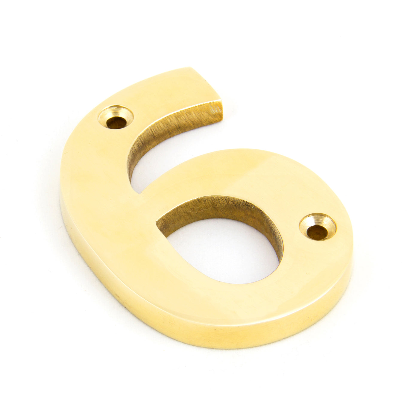 From The Anvil 83716 - Polished Brass Numeral 6 #finish_polished-brass