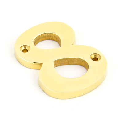 From The Anvil 83718 - Polished Brass Numeral 8 #finish_polished-brass