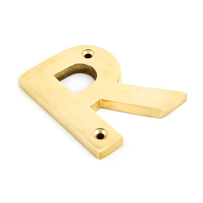 From The Anvil 83801R - Polished Brass Letter R #finish_polished-brass