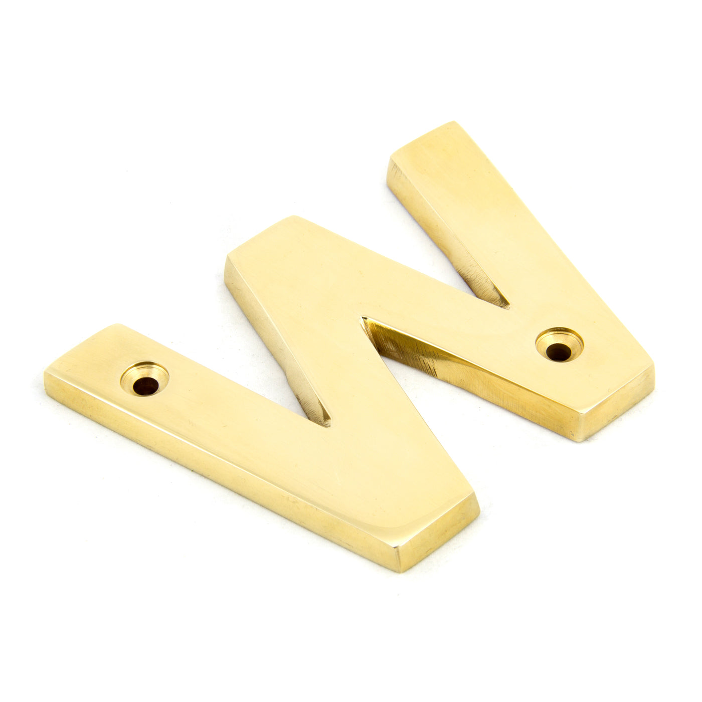 From The Anvil 83801W - Polished Brass Letter W #finish_polished-brass