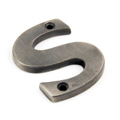 From The Anvil 83803S - Antique Pewter Letter S #finish_antique-pewter