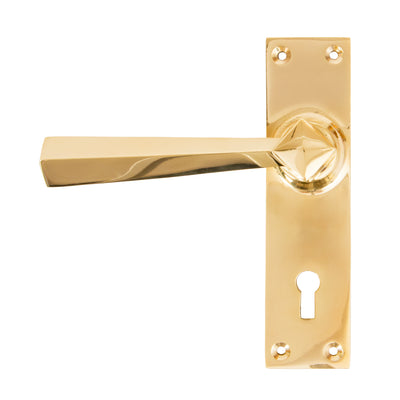 From The Anvil 83829 - Polished Brass Straight Lever Lock Set #finish_polished-brass