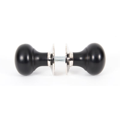 From The Anvil 83838 - Ebony and PN Bun Mortice/Rim Knob Set #finish_ebony-&-polished-nickel