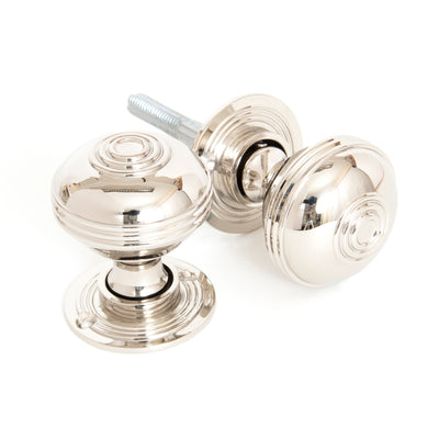 From The Anvil 83855 - Polished Nickel 50mm Prestbury Mortice/Rim Knob Set #finish_polished-nickel