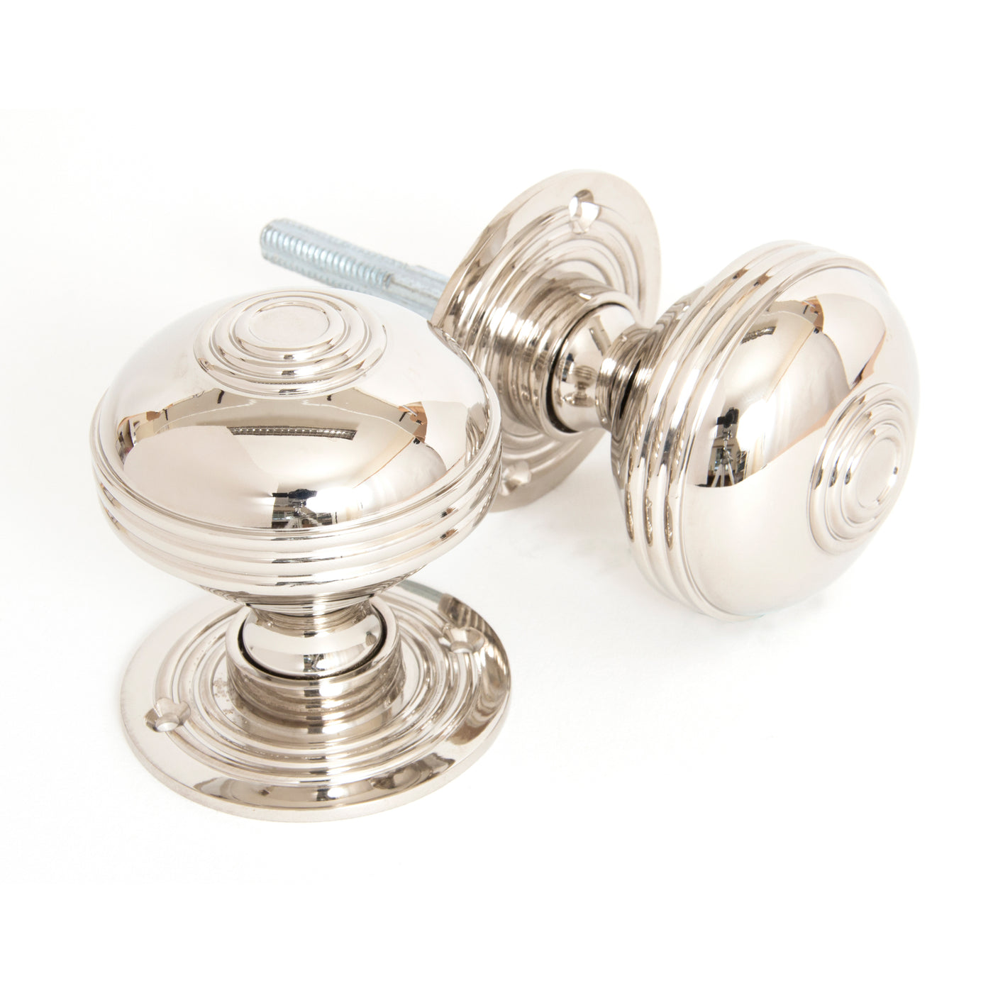 From The Anvil 83856 - Polished Nickel 63mm Prestbury Mortice/Rim Knob Set #finish_polished-nickel